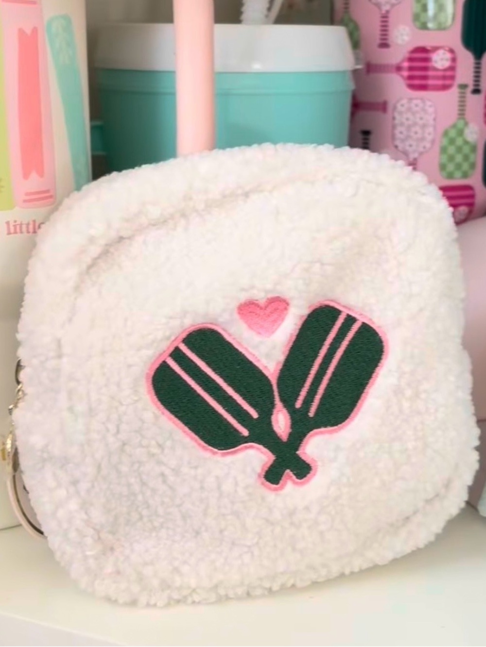 White Sherpa pickball pouch